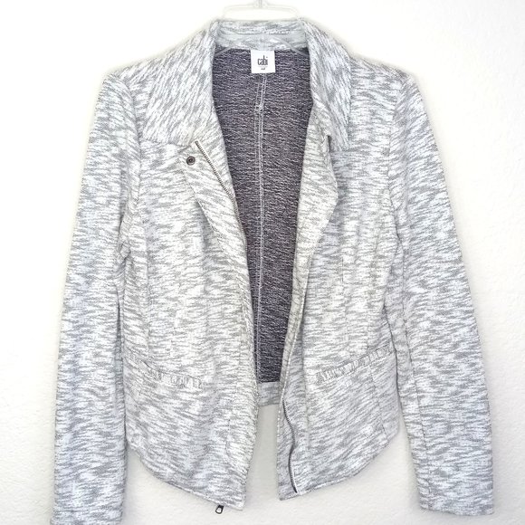 CABI Gray Neo Moto Jacket Blazer M - Picture 2 of 13